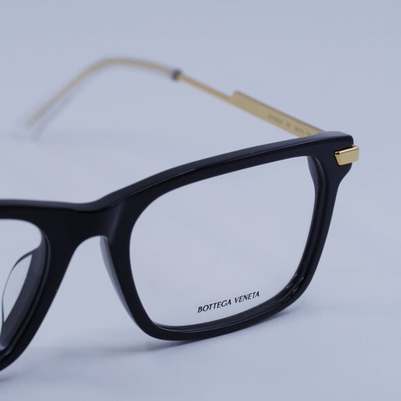 Bottega Veneta BV1040OA 001 Eyeglasses Black/Gold 54mm Rectangle Frame - Picture 2 of 10
